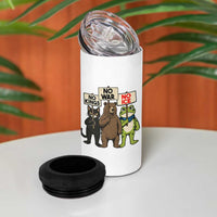Funny Animal Protest 4 in 1 Can Cooler Tumbler No Kings No Wars No Ice