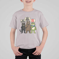 Funny Animal Protest T Shirt For Kid No Kings No Wars No Ice