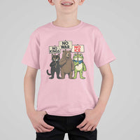 Funny Animal Protest T Shirt For Kid No Kings No Wars No Ice