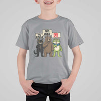 Funny Animal Protest T Shirt For Kid No Kings No Wars No Ice