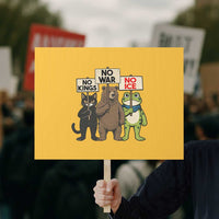Funny Animal Protest Protest Sign No Kings No Wars No Ice
