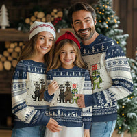 Funny Animal Protest Ugly Christmas Sweater No Kings No Wars No Ice