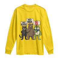Funny Animal Protest Long Sleeve Shirt No Kings No Wars No Ice
