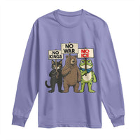 Funny Animal Protest Long Sleeve Shirt No Kings No Wars No Ice