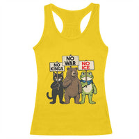 Funny Animal Protest Racerback Tank Top No Kings No Wars No Ice