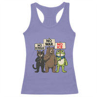 Funny Animal Protest Racerback Tank Top No Kings No Wars No Ice