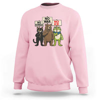 Funny Animal Protest Sweatshirt No Kings No Wars No Ice