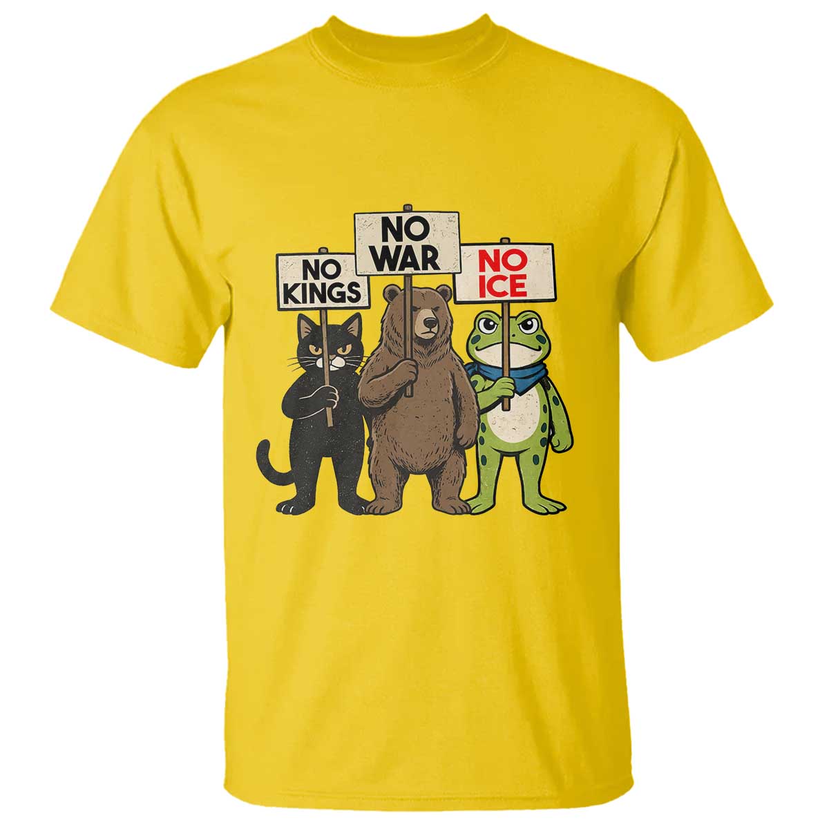 Funny Animal Protest T Shirt No Kings No Wars No Ice