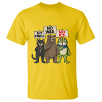 Funny Animal Protest T Shirt No Kings No Wars No Ice