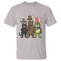 Funny Animal Protest T Shirt No Kings No Wars No Ice
