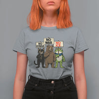 Funny Animal Protest T Shirt For Women No Kings No Wars No Ice