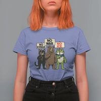 Funny Animal Protest T Shirt For Women No Kings No Wars No Ice