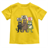 Funny Animal Protest Toddler T Shirt No Kings No Wars No Ice