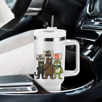 Funny Animal Protest Tumbler With Handle No Kings No Wars No Ice