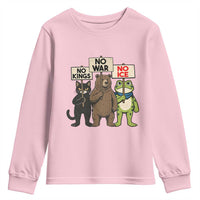 Funny Animal Protest Youth Sweatshirt No Kings No Wars No Ice