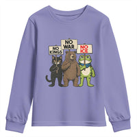 Funny Animal Protest Youth Sweatshirt No Kings No Wars No Ice