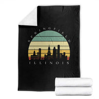 Vintage Springfield Illinois Pride Throw Blanket Scenic Cityscape Gift