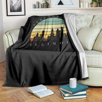 Vintage Springfield Illinois Pride Throw Blanket Scenic Cityscape Gift