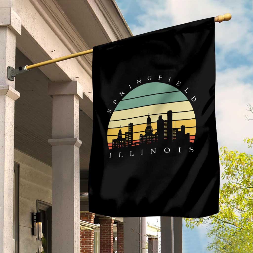 Vintage Springfield Illinois Pride Garden Flag Scenic Cityscape Gift