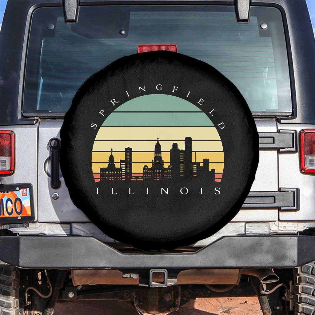 Vintage Springfield Illinois Pride Spare Tire Cover Scenic Cityscape Gift