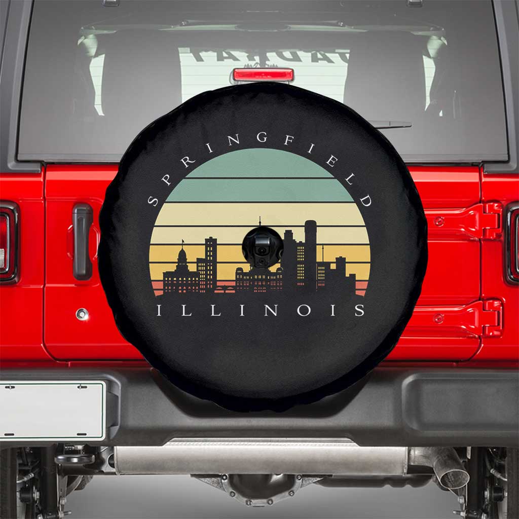 Vintage Springfield Illinois Pride Spare Tire Cover Scenic Cityscape Gift