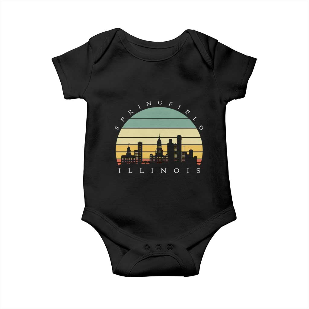 Vintage Springfield Illinois Pride Baby Onesie Scenic Cityscape Gift