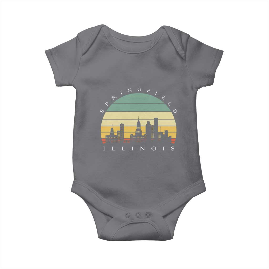 Vintage Springfield Illinois Pride Baby Onesie Scenic Cityscape Gift