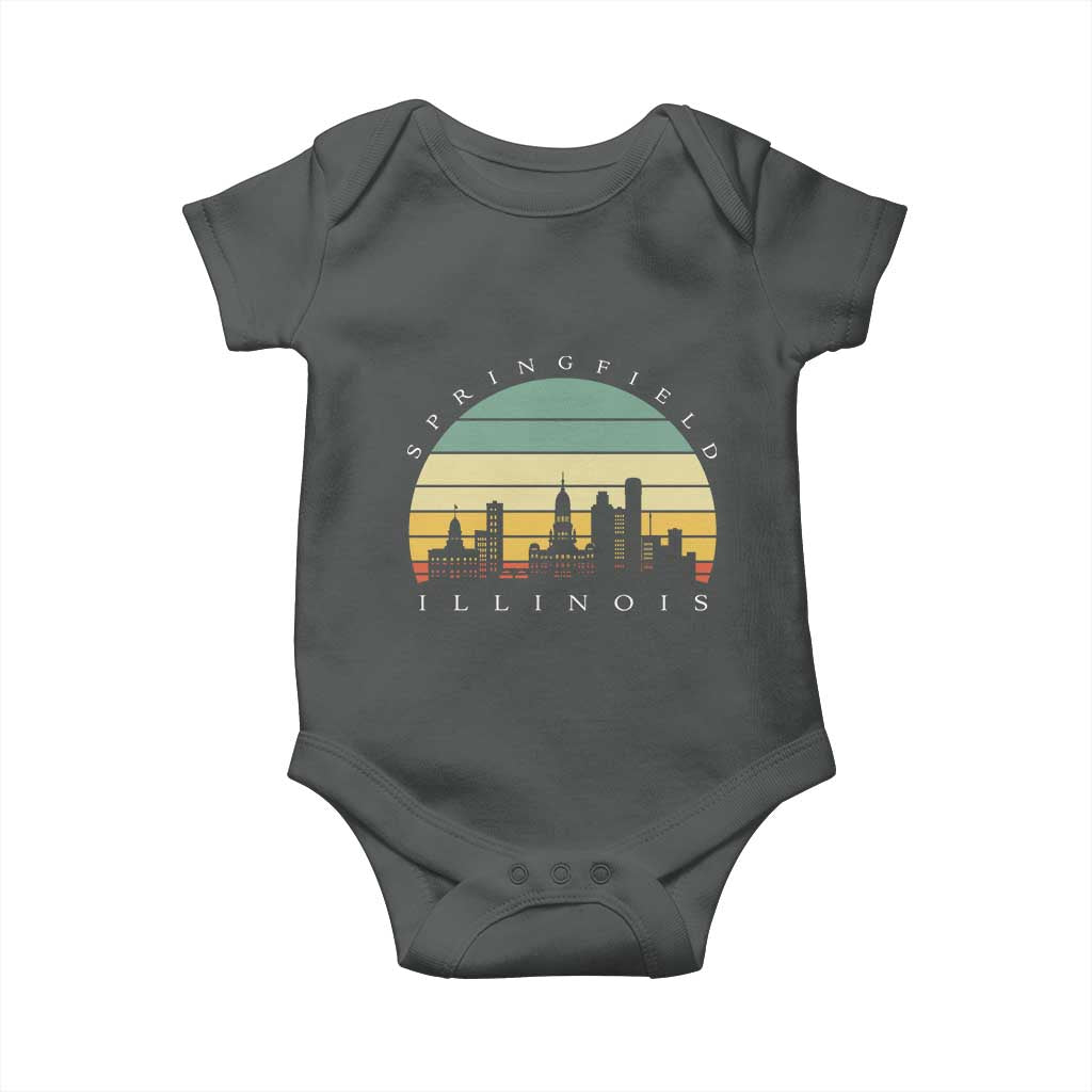 Vintage Springfield Illinois Pride Baby Onesie Scenic Cityscape Gift