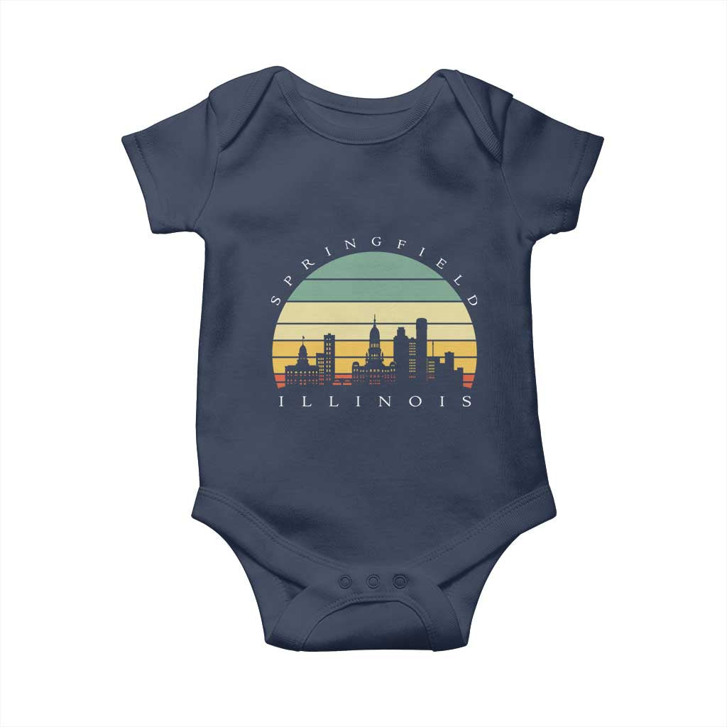 Vintage Springfield Illinois Pride Baby Onesie Scenic Cityscape Gift