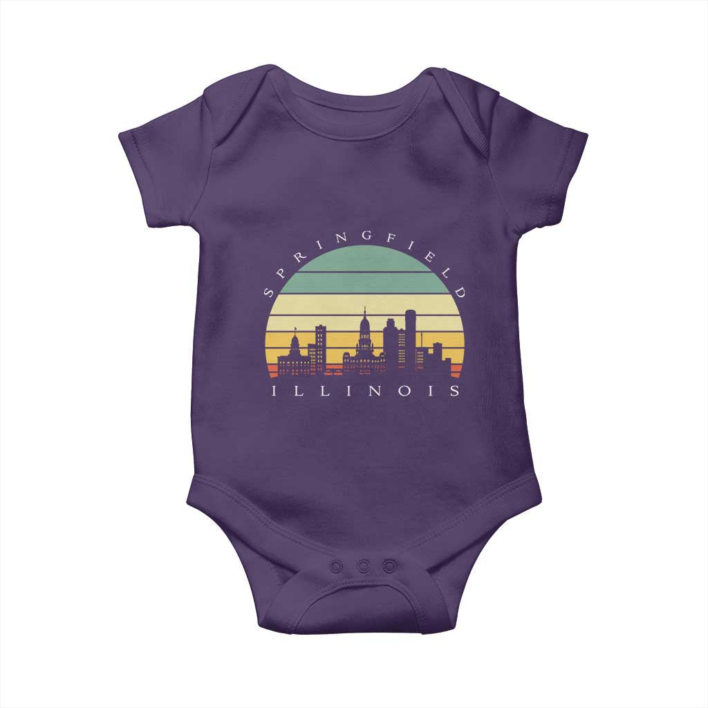 Vintage Springfield Illinois Pride Baby Onesie Scenic Cityscape Gift