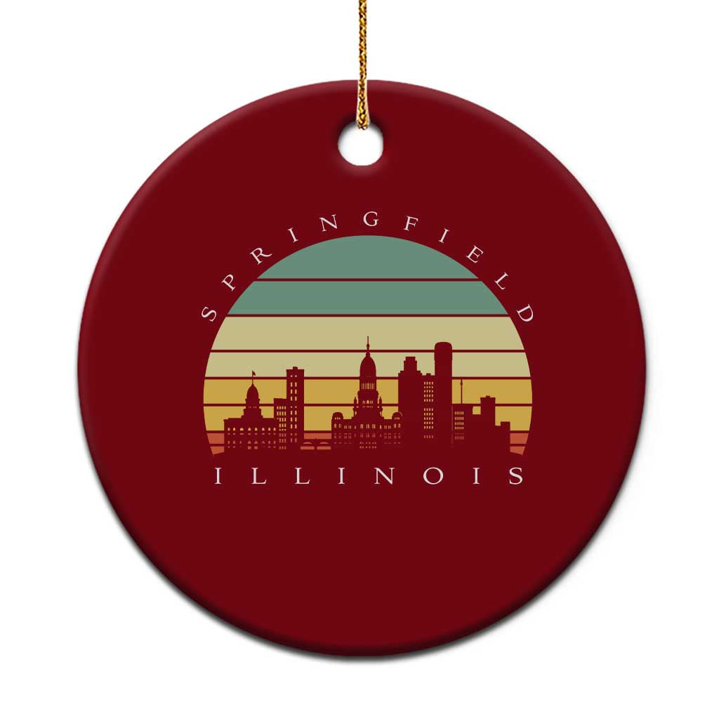 Vintage Springfield Illinois Pride Ceramic Ornament Scenic Cityscape Gift