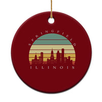 Vintage Springfield Illinois Pride Ceramic Ornament Scenic Cityscape Gift
