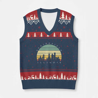 Vintage Springfield Illinois Pride V-Neck Knit Sweater Vest Scenic Cityscape Gift