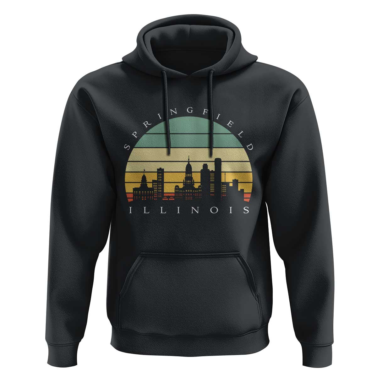 Vintage Springfield Illinois Pride Hoodie Scenic Cityscape Gift