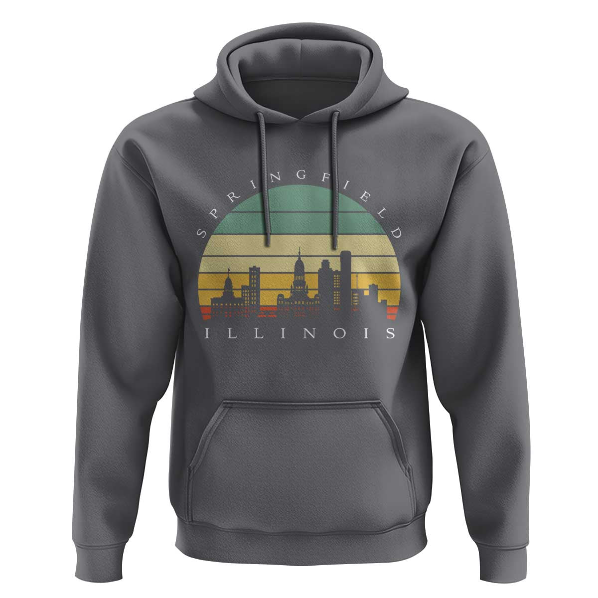 Vintage Springfield Illinois Pride Hoodie Scenic Cityscape Gift