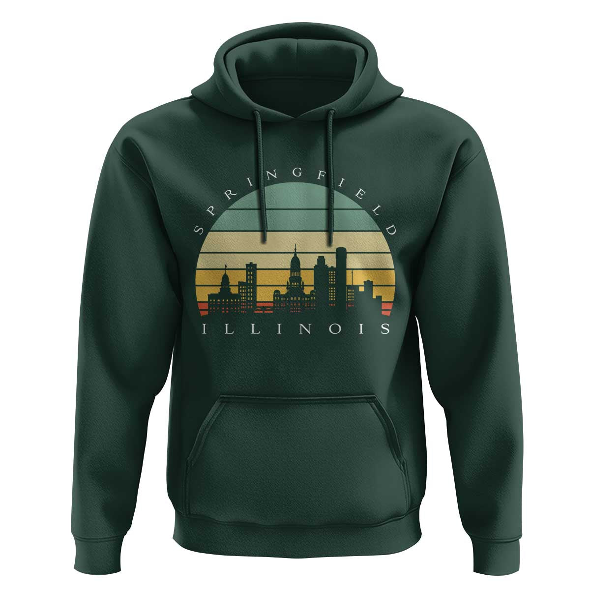 Vintage Springfield Illinois Pride Hoodie Scenic Cityscape Gift