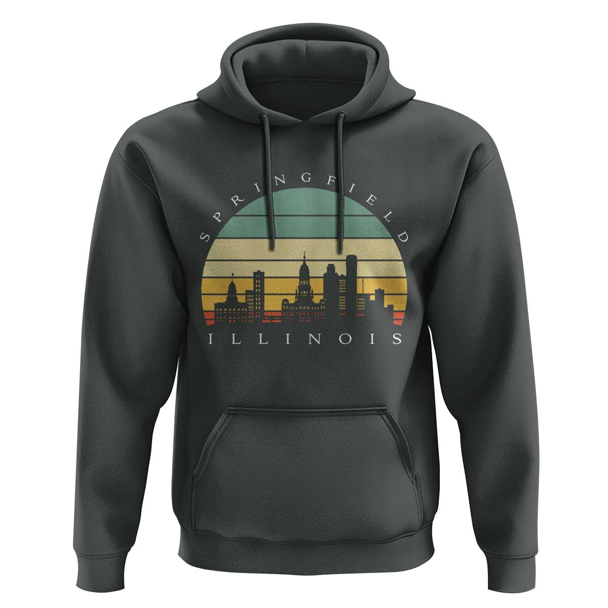 Vintage Springfield Illinois Pride Hoodie Scenic Cityscape Gift