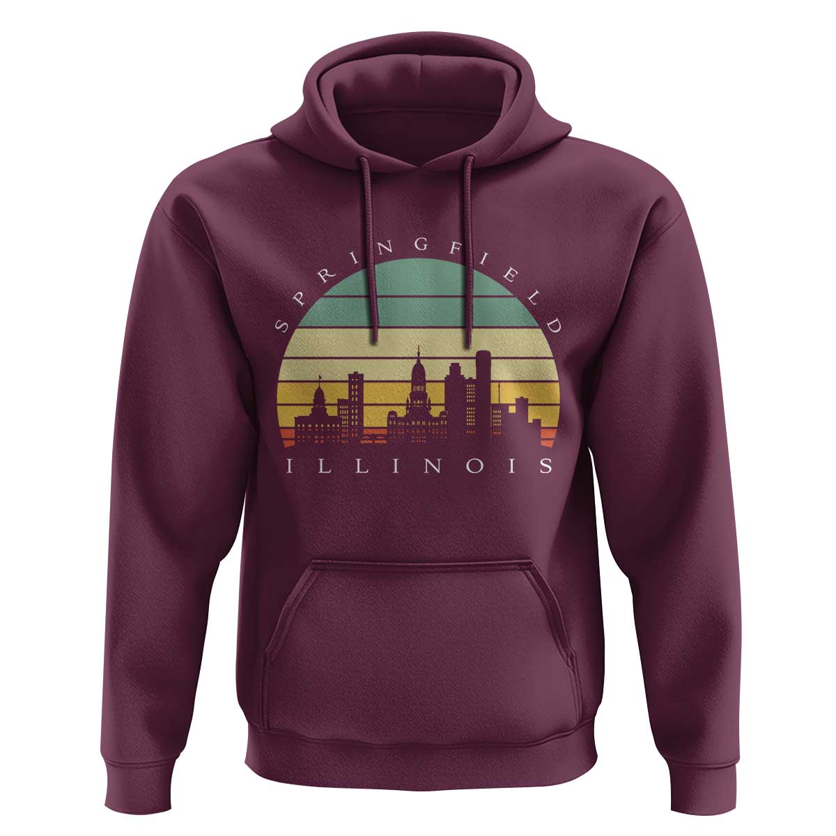 Vintage Springfield Illinois Pride Hoodie Scenic Cityscape Gift