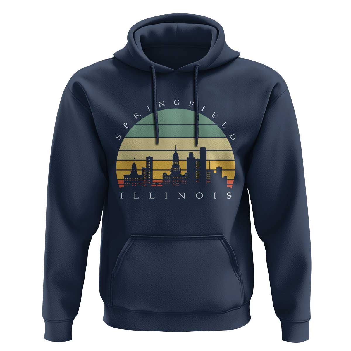 Vintage Springfield Illinois Pride Hoodie Scenic Cityscape Gift
