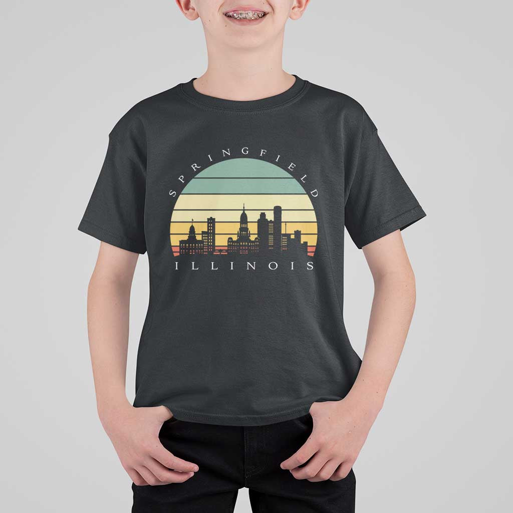 Vintage Springfield Illinois Pride T Shirt For Kid Scenic Cityscape Gift