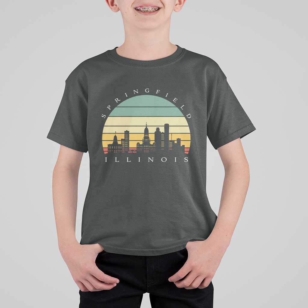 Vintage Springfield Illinois Pride T Shirt For Kid Scenic Cityscape Gift
