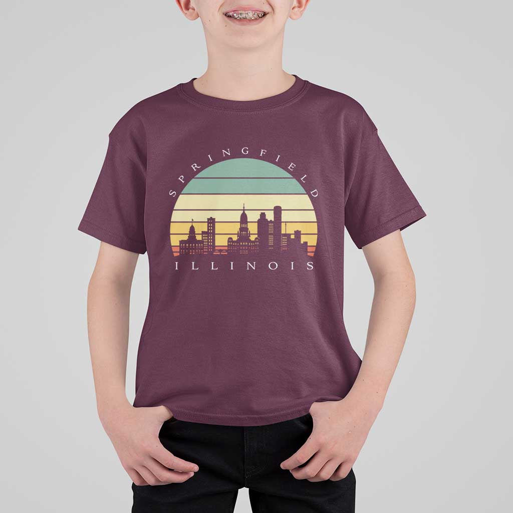 Vintage Springfield Illinois Pride T Shirt For Kid Scenic Cityscape Gift