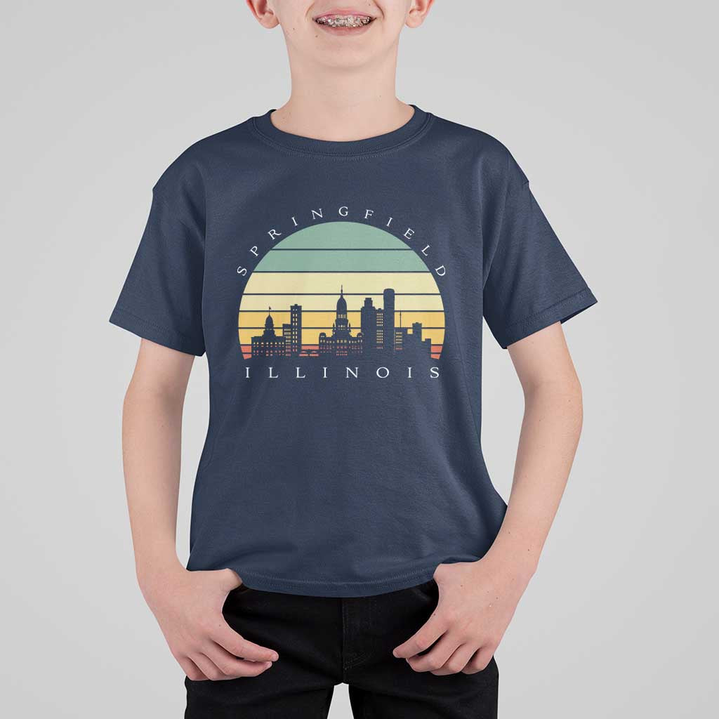 Vintage Springfield Illinois Pride T Shirt For Kid Scenic Cityscape Gift