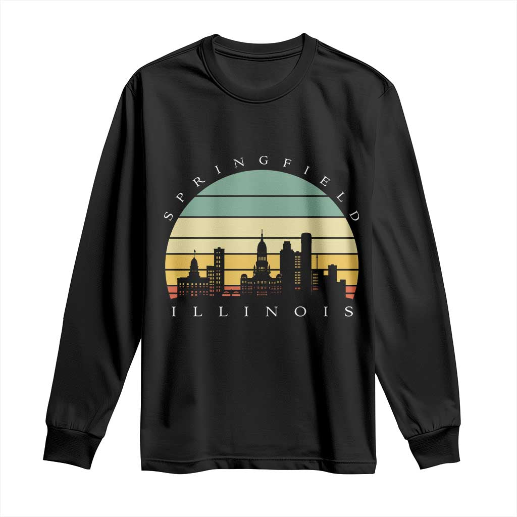 Vintage Springfield Illinois Pride Long Sleeve Shirt Scenic Cityscape Gift
