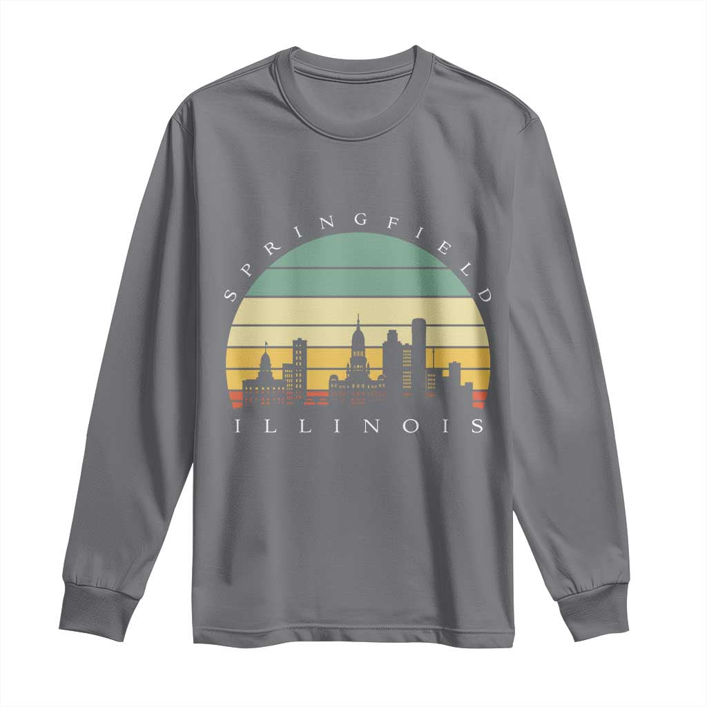 Vintage Springfield Illinois Pride Long Sleeve Shirt Scenic Cityscape Gift