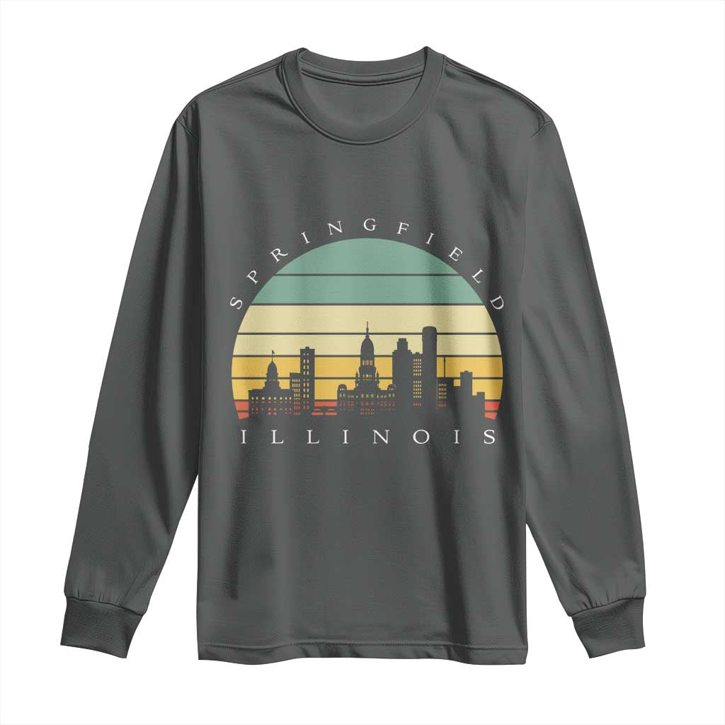 Vintage Springfield Illinois Pride Long Sleeve Shirt Scenic Cityscape Gift