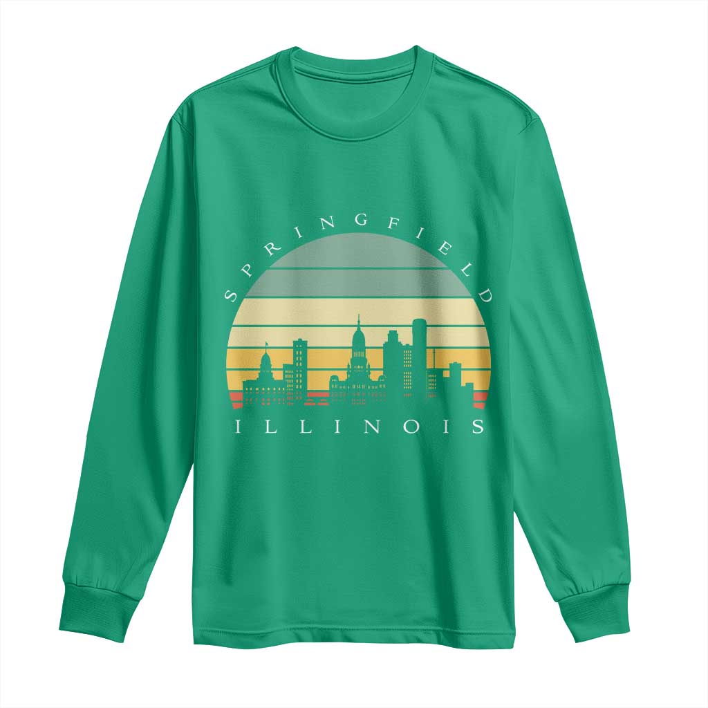 Vintage Springfield Illinois Pride Long Sleeve Shirt Scenic Cityscape Gift