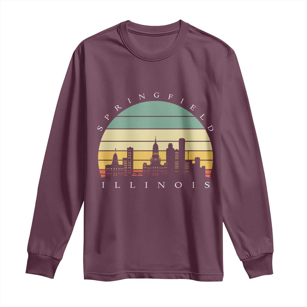 Vintage Springfield Illinois Pride Long Sleeve Shirt Scenic Cityscape Gift