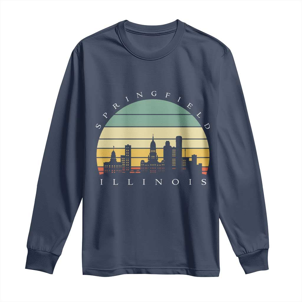 Vintage Springfield Illinois Pride Long Sleeve Shirt Scenic Cityscape Gift