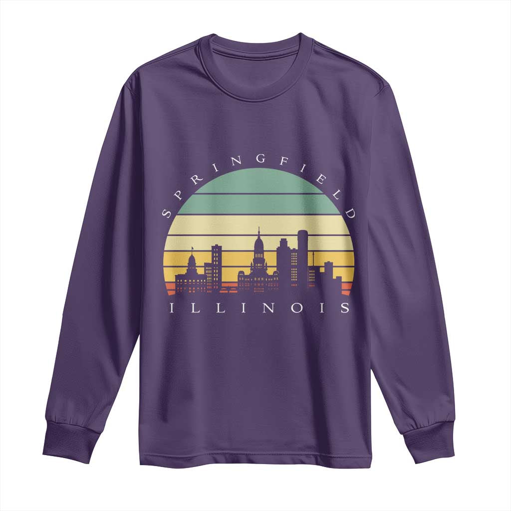 Vintage Springfield Illinois Pride Long Sleeve Shirt Scenic Cityscape Gift